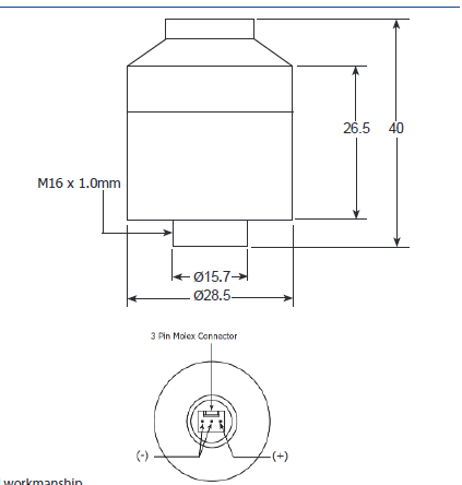 اندازه های سنسور اکسیژن MKb-01